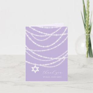 Cartão De Agradecimento Bat Roxo Mitzvah Esmaga Estrela De David Foto