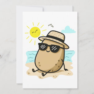 Cartão De Agradecimento Batata Na Praia Vibes de Verão