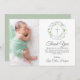 Cartão De Agradecimento Batismo, Christening Laurel Foto Floral (Frente/Verso)