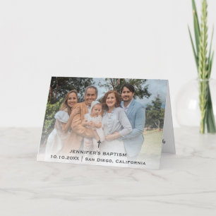 Cartão De Agradecimento Batismo cristão religioso cristão de comunhão reli