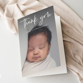 Cartão De Agradecimento Batismo de Fotografia Religiosa do Script Moderno