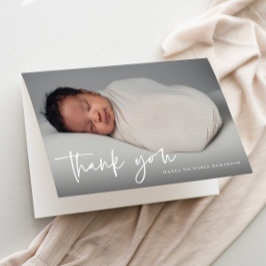 Cartão De Agradecimento Batismo de Fotografia Religiosa do Script Moderno