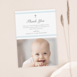 Cartão De Agradecimento Batismo dos Meninos de Elegância Moderna