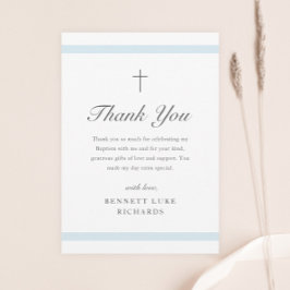 Cartão De Agradecimento Batismo dos Meninos de Elegância Moderna