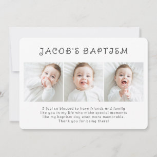 Cartão De Agradecimento Batismo Foto Simples Do Quic Moderno Três