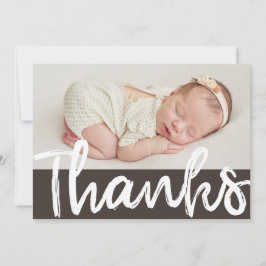 Cartão De Agradecimento Batismo Fotográfico Moderno Obrigado