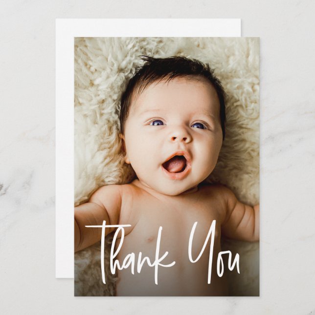 Cartão De Agradecimento Batismo personalizado de fotógrafo moderno (Frente/Verso)