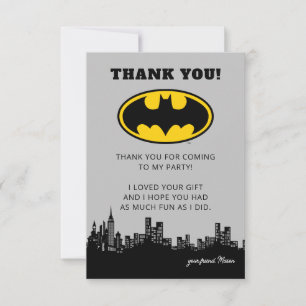 Cartão De Agradecimento Batman Gotham City Obrigado pelo aniversário