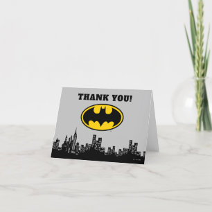 Cartão De Agradecimento Batman Gotham City Obrigado pelo Aniversário