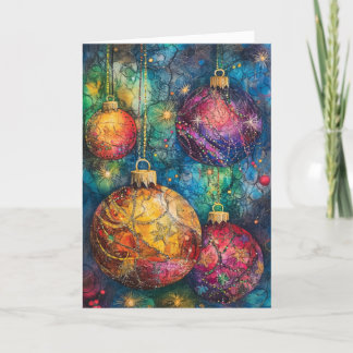 Cartão De Agradecimento Baubles de saudação natalícia