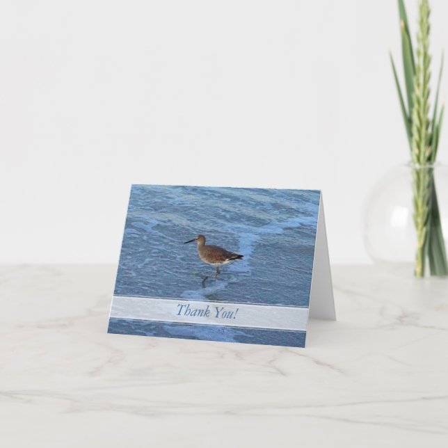 Cartão De Agradecimento Beach Bird Thank You Notes (Frente)