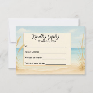 Cartão De Agradecimento Beach Bliss Traditional RSVP Card