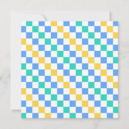 Cartão De Agradecimento Beach day diagonal checkerboard pattern