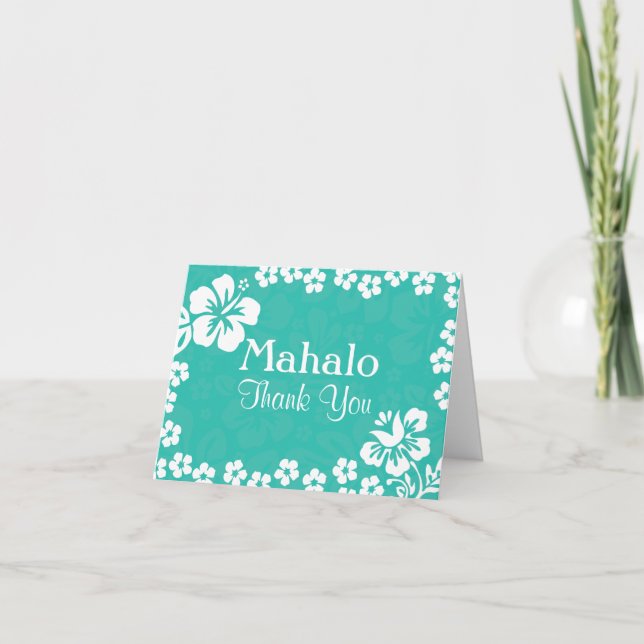 Cartão De Agradecimento Beach Flowers Wedding Thank You Cards (Frente)