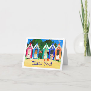 Cartão De Agradecimento Beach Huts 'Obrigado' Notecard