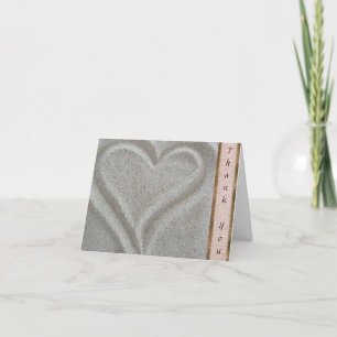 Cartão De Agradecimento Beach Sand Heart Thank You Card