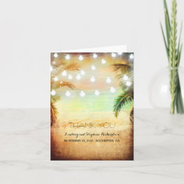 Cartão De Agradecimento Beach Sunset Romantic Wedding Thank You cards