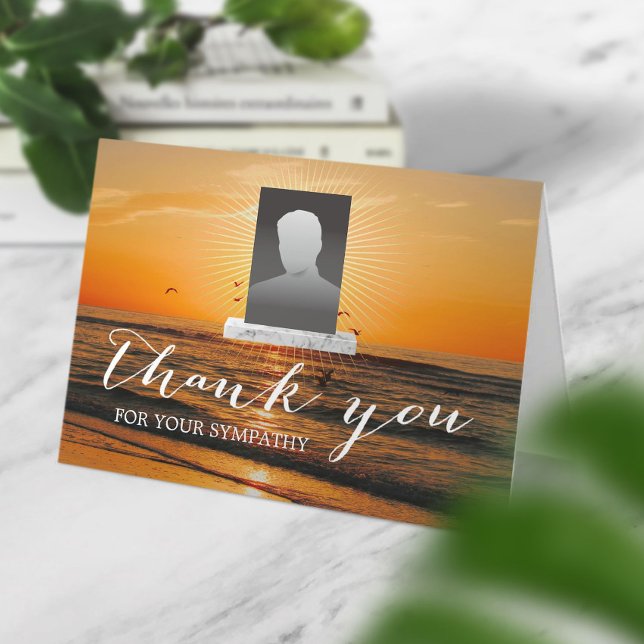 Cartão De Agradecimento Beach Sunset Sympathory Foto do Memorial Obrigado (Criador carregado)