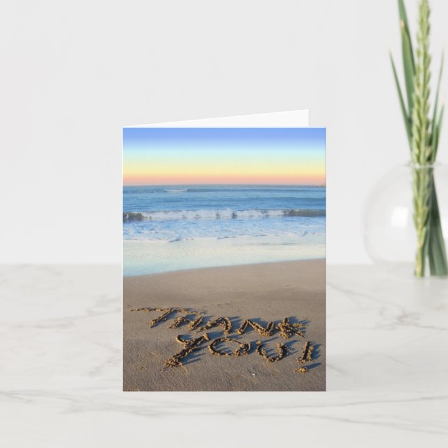 Cartão De Agradecimento Beach Theme Thank You Card (Frente)