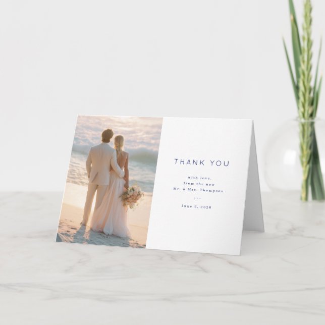 Cartão De Agradecimento Beach Wedding Thank You Card (Frente)