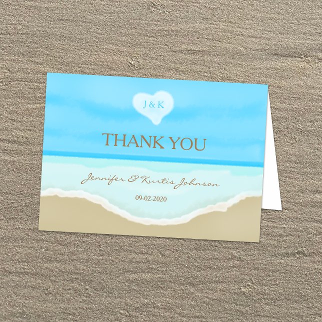Cartão De Agradecimento Beach Wedding Thank You Cards (Criador carregado)