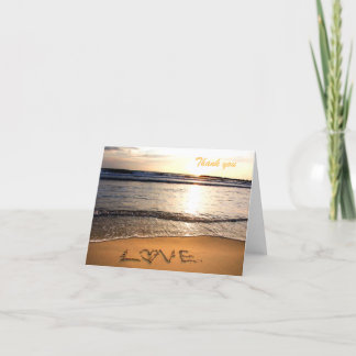 Cartão De Agradecimento Beach Wedding Thank You Note Card