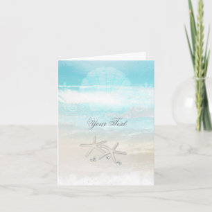 Cartão De Agradecimento Beach White Starfish Elegant Summer Thank You