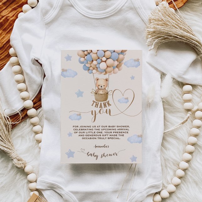 Cartão De Agradecimento Bear Balões Bearam Esperança Chá Obrigado (Criador carregado)