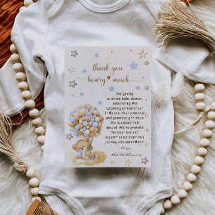 Cartão De Agradecimento Bear Obrigado Beary Muita Placa De Chá de fraldas