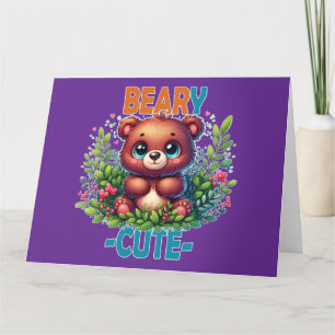 Cartão De Agradecimento Beary Cute. Teddy Bear a sorrir. Arma engraçado
