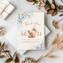 Cartão De Agradecimento Beary Much Teddy Bear Baby Shower Thank You