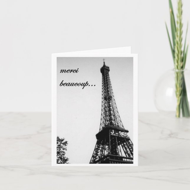 Cartão De Agradecimento beaucoup 2 do merci (Frente)