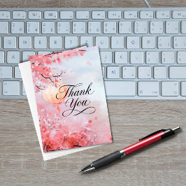 Cartão De Agradecimento Beautiful Cherry Blossom Watercolor Thank You Card