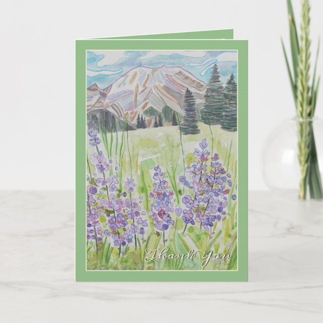 Cartão De Agradecimento Beautiful Mountain Scene Thank You Card (Frente)