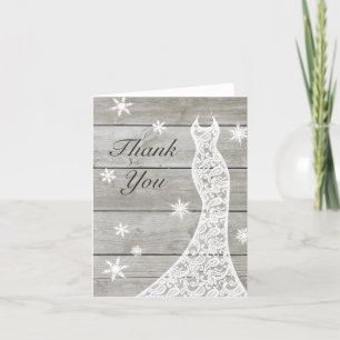 Cartão De Agradecimento Beautiful Rustic Winter Thank You Card