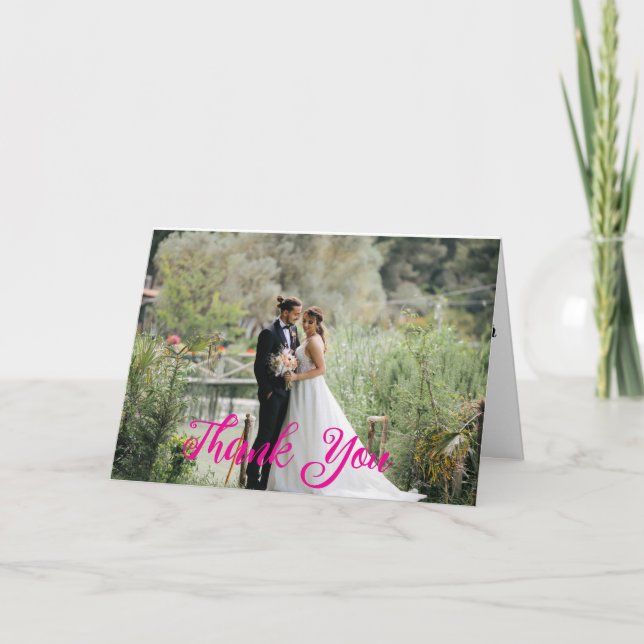 Cartão De Agradecimento Beautiful Wedding Thank Your Card (Frente)