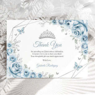 Cartão De Agradecimento Bebê Azul Silver Quinceanera
