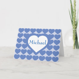 Cartão De Agradecimento Bebê Blue Hearts - Personalizado