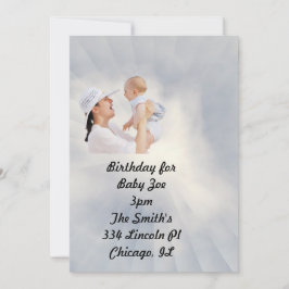 Cartão De Agradecimento Bebê Convide com o Fundo Azul do Céu