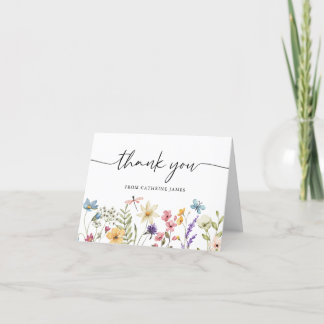 Cartão De Agradecimento Bebê de Flores Silvestres em Flor Bebê Chás de Rev