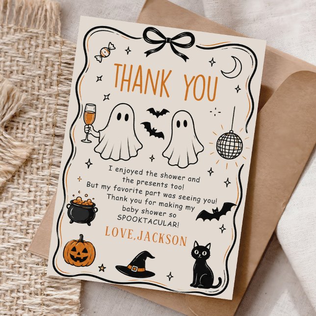 Cartão De Agradecimento Bebê de Halloween (Criador carregado)