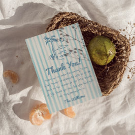 Cartão De Agradecimento Bebê Desenhado À Mão No Chá de fraldas De Verão Co