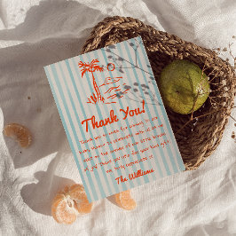 Cartão De Agradecimento Bebê Desenhado No Chá de fraldas Neutro De Verão C