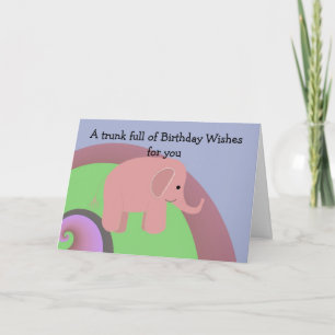 Cartão De Agradecimento Bebê Elefante Feliz Aniversário