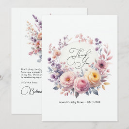 Cartão De Agradecimento Bebê em Flor Elegante Floral