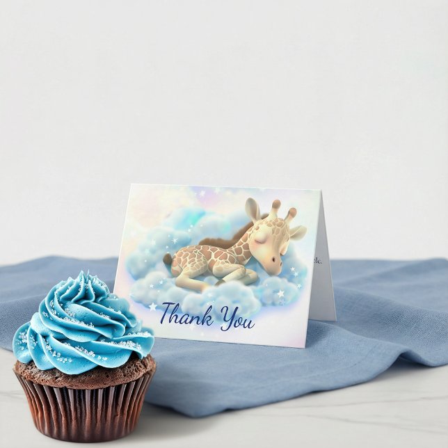 Cartão De Agradecimento Bebê Giraffe Chá de fraldas Obrigado (Criador carregado)