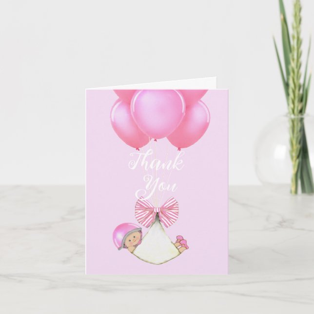 Cartão De Agradecimento Bebê Menina (Frente)
