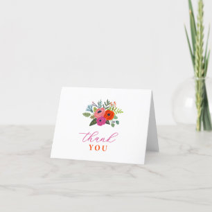 Cartão De Agradecimento Bebê no Bloom Bright Chá de fraldas Floral