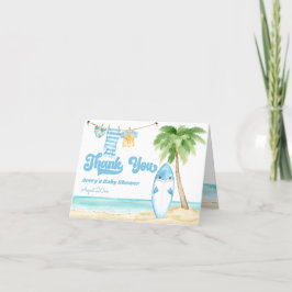 Cartão De Agradecimento Bebê no Conselho Surfing Boy Chá de fraldas