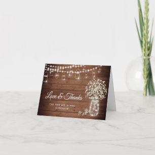 Cartão De Agradecimento Bebê Respira Mason Jar Rustic Watercolor Floral